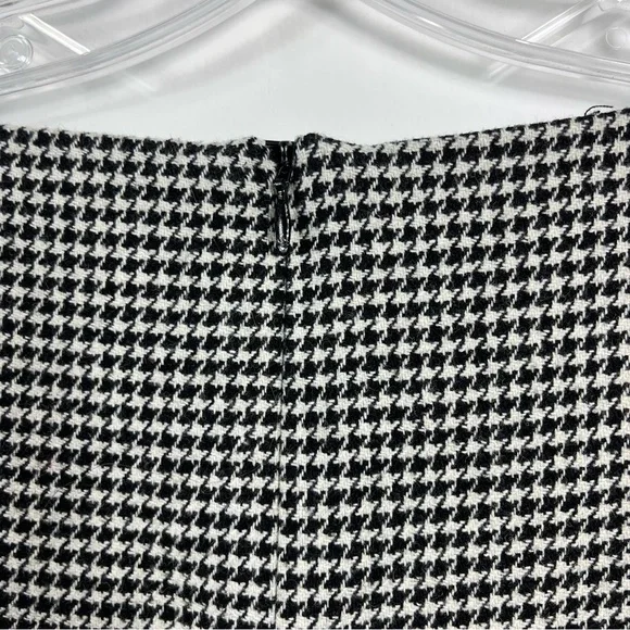 L.K. Bennett Nina Houndstooth Heart Midi Dress Size 14 Two Tone Black White - Picture 8 of 11